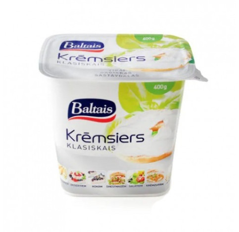 Крем-сир Baltais Classic 17.8% 0.4 кг – вершковий продукт для професійної кухні Крем-сир Baltais Classic 17.8% 0.4 кг для HoReCa